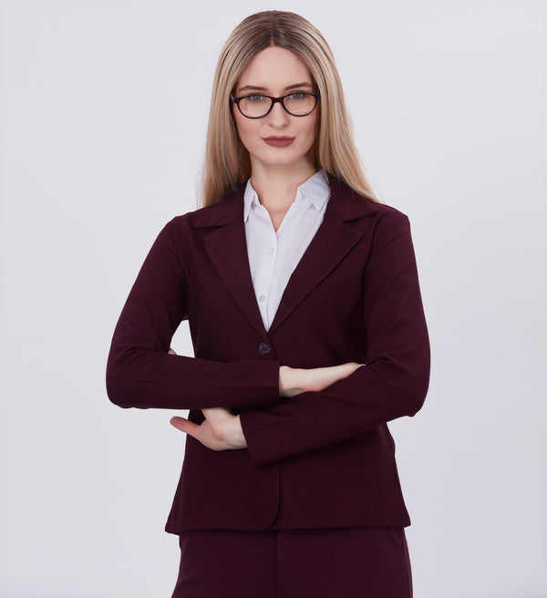 Blum Denim Women's (1315) Black Regular Fit Single Breasted Double Button Notch Collar Blazer