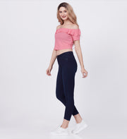 Blum Denim Women's (11851) Dark Blue Skinny Fit High Waist Knitted Denim Jeans: Elevate Your Style with Ankle-Length Comfort and Versatility