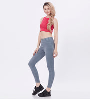 Blum Denim Women's (1769) Grey Jeggings: High-Waist Skinny/Pencil Fit, Ankle Length, Stretchable Knitted Denim Jeans for Effortless Style