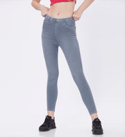 Blum Denim Women's (1769) Grey Jeggings: High-Waist Skinny/Pencil Fit, Ankle Length, Stretchable Knitted Denim Jeans for Effortless Style