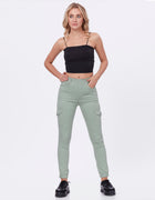 Blum Denim Women's (1612) Pista Skinny Fit High-Waist Cargo/Joggers: Ankle-Length Stretchable Knitted Denim Jeans for Effortless Style