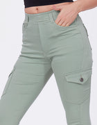 Blum Denim Women's (1612) Pista Skinny Fit High-Waist Cargo/Joggers: Ankle-Length Stretchable Knitted Denim Jeans for Effortless Style