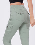 Blum Denim Women's (1612) Pista Skinny Fit High-Waist Cargo/Joggers: Ankle-Length Stretchable Knitted Denim Jeans for Effortless Style