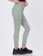 Blum Denim Women's (1612) Pista Skinny Fit High-Waist Cargo/Joggers: Ankle-Length Stretchable Knitted Denim Jeans for Effortless Style