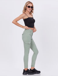 Blum Denim Women's (1612) Pista Skinny Fit High-Waist Cargo/Joggers: Ankle-Length Stretchable Knitted Denim Jeans for Effortless Style