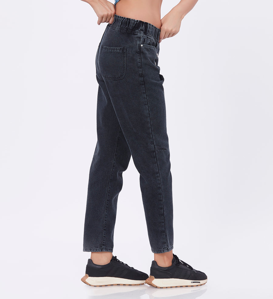 Blum Denim Women's (1608) Blue Mini Straight Fit High Waist: Stretchable Knitted Denim Jeans for Effortless Style