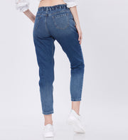 Blum Denim Women's (1637) Blue Mini Baggy Fit High Waist: Non-Stretchable Knitted Denim Jeans for Trendsetting Style