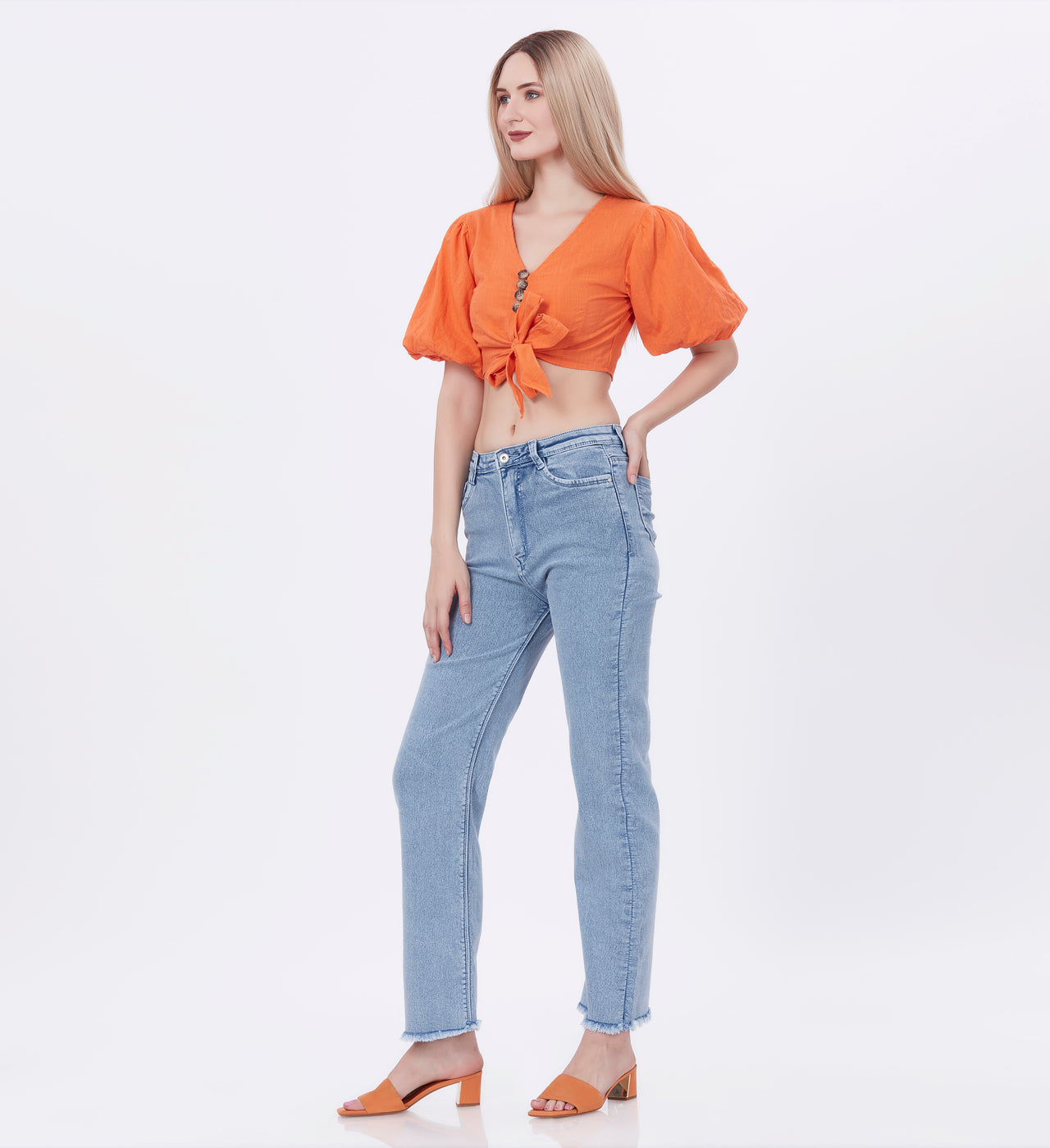 Blum Denim Women's (1824) ICE Straight Fit High Waist: Stretchable Knitted Denim Jeans for Effortless Style