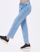Blum Denim Women's (1497) Ice Straight Fit High Waist: Stretchable Knitted Denim Jeans for Effortless Style