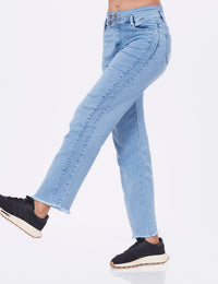Blum Denim Women's (1497) Ice Straight Fit High Waist: Stretchable Knitted Denim Jeans for Effortless Style