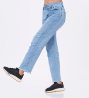 Blum Denim Women's (1497) Ice Straight Fit High Waist: Stretchable Knitted Denim Jeans for Effortless Style
