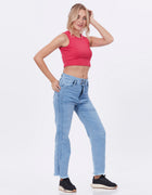 Blum Denim Women's (1497) Ice Straight Fit High Waist: Stretchable Knitted Denim Jeans for Effortless Style