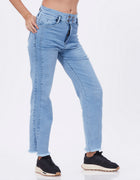 Blum Denim Women's (1497) Ice Straight Fit High Waist: Stretchable Knitted Denim Jeans for Effortless Style