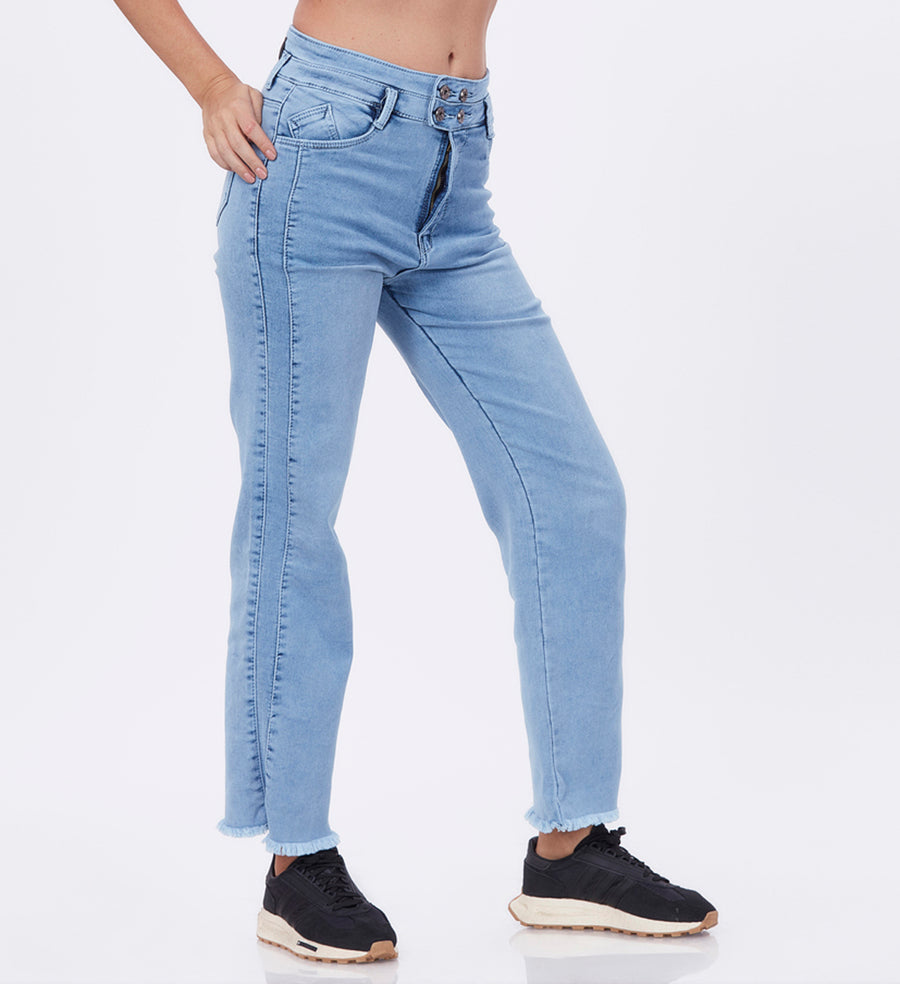 Blum Denim Women's (1497) Ice Straight Fit High Waist: Stretchable Knitted Denim Jeans for Effortless Style