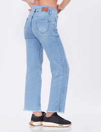Blum Denim Women's (1497) Ice Straight Fit High Waist: Stretchable Knitted Denim Jeans for Effortless Style