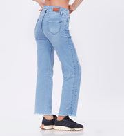 Blum Denim Women's (1497) Ice Straight Fit High Waist: Stretchable Knitted Denim Jeans for Effortless Style