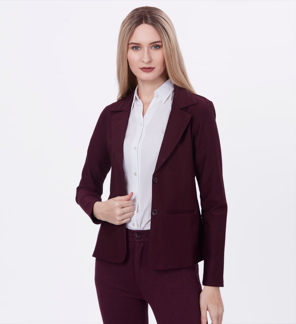 Blum Denim Women's (1315) Black Regular Fit Single Breasted Double Button Notch Collar Blazer