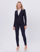 Blum Denim Women's (1315) Navy Blue Regular Fit Single Breasted Double Button Notch Collar Blazer