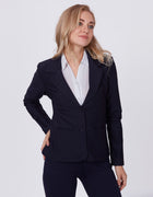 Blum Denim Women's (1315) Navy Blue Regular Fit Single Breasted Double Button Notch Collar Blazer