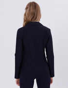 Blum Denim Women's (1315) Navy Blue Regular Fit Single Breasted Double Button Notch Collar Blazer