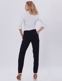 Blum Denim Women's (1301) Black Regular Fit Solid Formal Casual Trousers