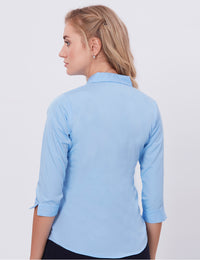 Blum Denim Women's (1002) Blue Formal Shirt with Shirt Collar, 3/4 Sleeves, in Blue Inbox Fabric