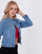 Blum Denim Women's (1600) Stone Ice Non-Stretchable Knitted Denim Jacket: Timeless Style, Modern Comfort