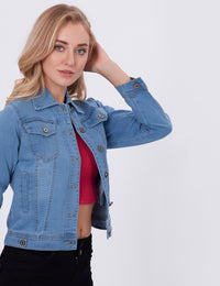 Blum Denim Women's (1600) Stone Ice Non-Stretchable Knitted Denim Jacket: Timeless Style, Modern Comfort