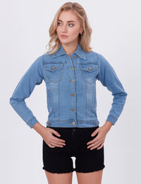 Blum Denim Women's (1600) Stone Ice Non-Stretchable Knitted Denim Jacket: Timeless Style, Modern Comfort