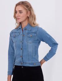Blum Denim Women's (1600) Stone Ice Non-Stretchable Knitted Denim Jacket: Timeless Style, Modern Comfort