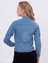 Blum Denim Women's (1600) Stone Ice Non-Stretchable Knitted Denim Jacket: Timeless Style, Modern Comfort