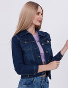 Blum Denim Women's (1600) Dark Blue Non-Stretchable Knitted Denim Jacket: Timeless Style, Modern Comfort