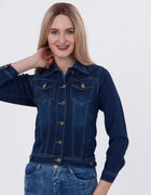 Blum Denim Women's (1600) Dark Blue Non-Stretchable Knitted Denim Jacket: Timeless Style, Modern Comfort