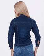 Blum Denim Women's (1600) Dark Blue Non-Stretchable Knitted Denim Jacket: Timeless Style, Modern Comfort