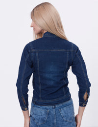 Blum Denim Women's (1600) Dark Blue Non-Stretchable Knitted Denim Jacket: Timeless Style, Modern Comfort