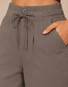 Blum Women's Brown High-Rise Tie-Waist Straight-Fit Trousers | Elegant Casual Wear (7160BROWN)