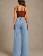 Blum Denim Women's Light Blue High-Rise Wide-Leg Jeans | Lightly Washed Casual Denim (7206ICE)