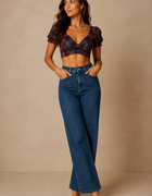 Blum Denim Women's Tint Dark Blue High-Rise Wide-Leg Jeans | Lightly Washed Denim (7206TINT)