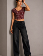 Blum Denim Women's Signature Carbon Black High-Rise Wide-Leg Jeans | Soft Faded Wash (7210C.BLACK)