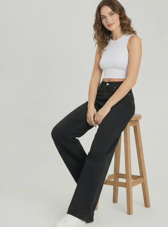 BLUM Women’s Wide Baggy Cotton Denim Jeans -(3796)